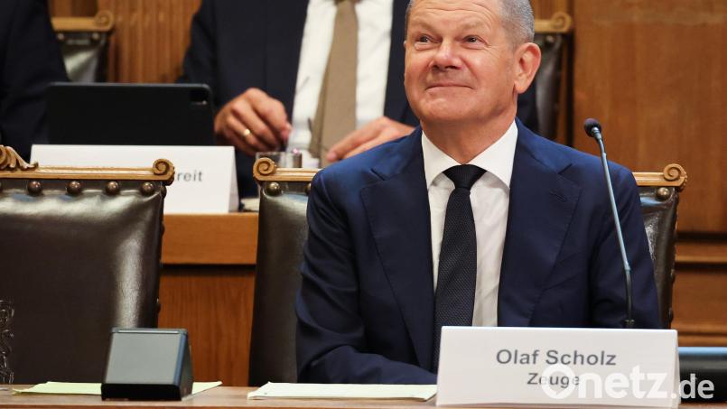 Bundeskanzler Olaf Scholz (SPD) vor Beginn der Sitzung des Untersuchungsausschusses &quot;Cum-Ex&quot; in der Hamburgischen Bürgerschaft. Bild: Christian Charisius/dpa