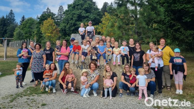 Eine Sommerferien-Tour in den Wildpark Mehlmeisel unternahmen zwei der drei Mitterteicher Krabbelgruppen. Bild: Leonie Panitzek/exb