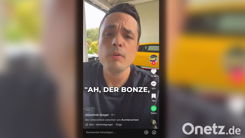 In seinen Online-Videos auf Tiktok provoziert der Waldershofer Dominik Greger auch mal etwas heftiger. Screenshot: Tiktok/@dominikgreger