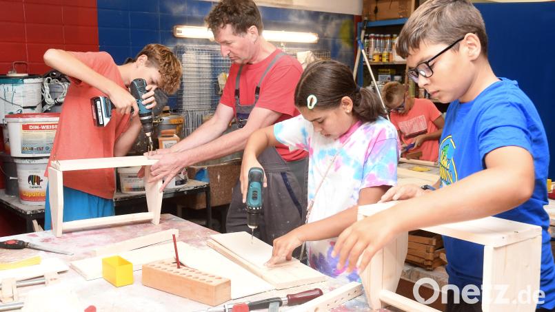 Der Schreinerkurs für Kinder war Teil des Ferienprogramms im Jugendzentrum Weiden. Gebaut wurde eine Werkzeugkiste. Bild: Gabi Schönberger