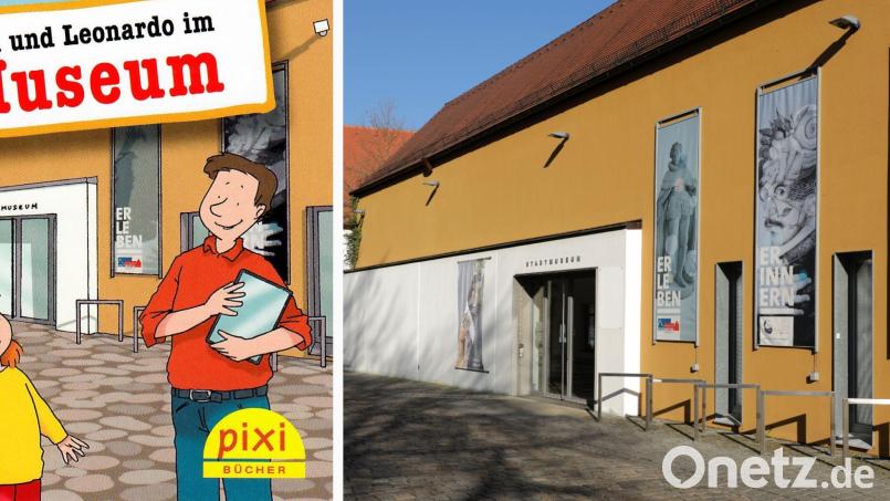 Seit kurzem gibt es ein Pixi-Buch, das im Amberger Stadtmuseum spielt. Bildmontage: Illustration Ralf Butschkow/Foto Wolfgang Steinbacher