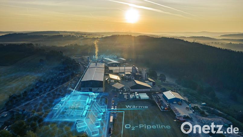 Das Bild ist eine Visualisierung der Siemens AG von der Wasserstofferzeugungs-Anlage im Wunsiedler Energiepark. Davon könnte die Gemeinde Ebnath profitieren, wenn sie sich am Projekt &quot;Zukunftsenergie Nordostbayern&quot; beteiligt. Bild: Siemens AG/exb