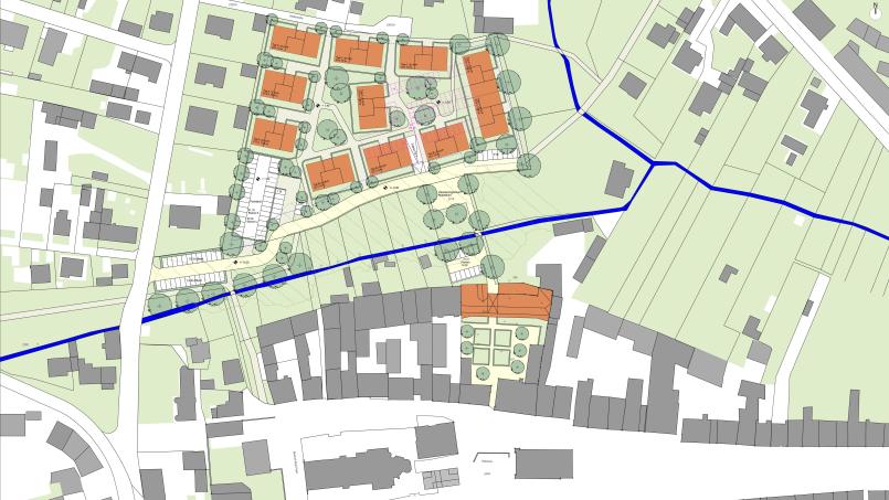 Die Grafik zeigt die für die weitere Planung ausgewählte Variante und die beiden Innenstadthäuser mit der fußläufigen Verbindung zur Innenstadt. Jetzt soll die Detailplanung folgen. Bild: BHS Architekten Ingenieure