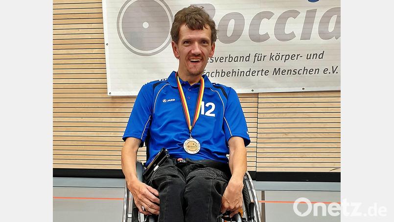 Christoph Voit vom BVS Weiden ist nationaler Meister im paralympischen Boccia. Er war der einzige Teilnehmer aus Bayern. Bild: R. Kreuzer