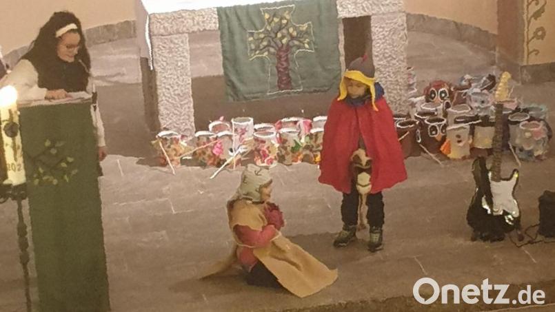 In der evangelischen Christuskirche gab es eine Martinsandacht für die Mädchen und Buben des Kinderhauses Purzelbaum. Bild: Kinderhaus Purzelbaum/exb
