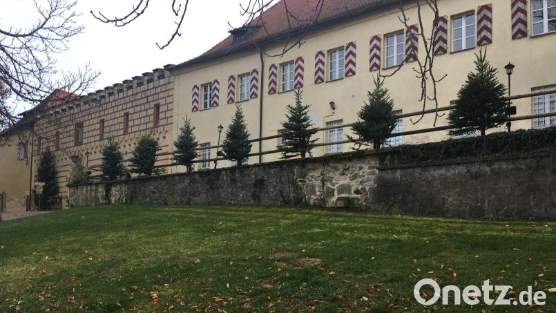 Das neue Lichtkonzept der Fachhochschule Coburg, das installiert wird, setzt das Schloss in Szene.. Bild: ihl