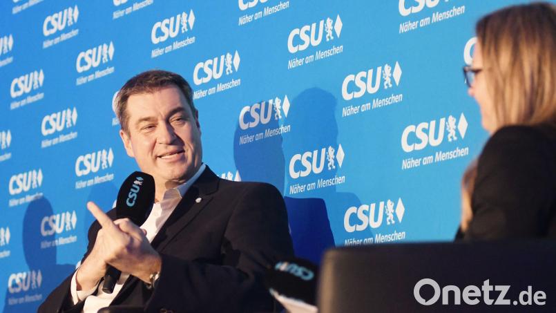 Markus Söder bei seinem letzten öffentlichen Auftritt in Weiden im Januar 2020. Archivbild: Gabi Schönberger