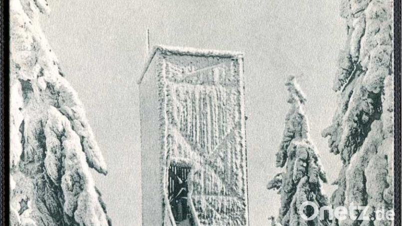 Das Bild aus dem Archiv von Heimatforscher Josef Wiche zeigt eine Fotografie des Ochsenkopfturms um das Jahr 1910. Bild: Archiv Josef Wiche/exb