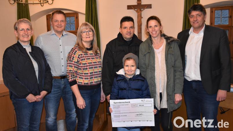 Die Stadträte unterstützen mit einer Spende den Verein zur Förderung krebskranker und körperbehinderter Kinder Ostbayern. Bild: Tamara Seuberth/exb