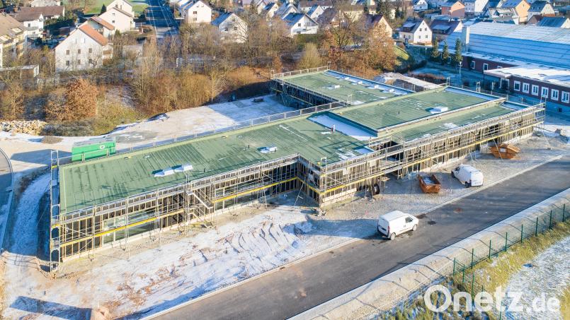 Läuft alles nach Plan, soll die neue Kita „Eulenland“ ab September 2023 ihren Betrieb mit dann rund 120 Kindern in sechs Gruppen aufnehmen. Bild: Thilo Hierstetter