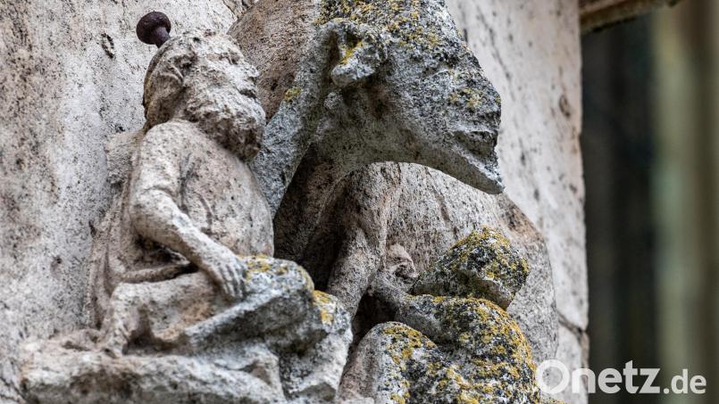 Die sogenannte "Judensau" am Regensburger Dom St. Peter. Bild: Armin Weigel/dpa
