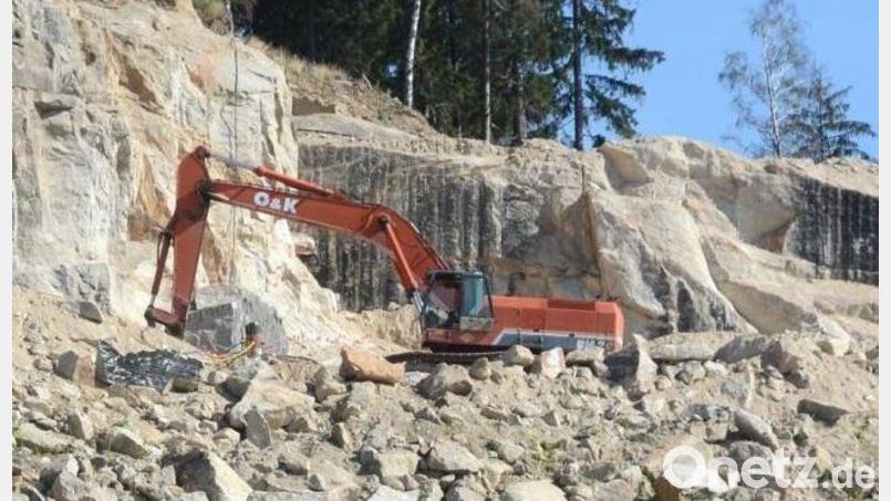 Granitabbau im früheren KZ-Steinbruch Flossenbürg. Bild: gsb
