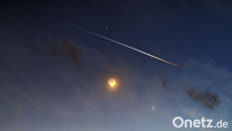Blick auf die Planeten Venus und Jupiter am Abendhimmel. Bild: Astronomisches Zentrum Martinsbe/AZM/APA/dpa