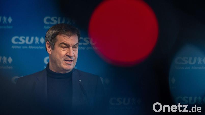 Markus Söder, CSU-Vorsitzender und Ministerpräsident von Bayern, bei einer Pressekonferenz. Bild: Peter Kneffel/dpa