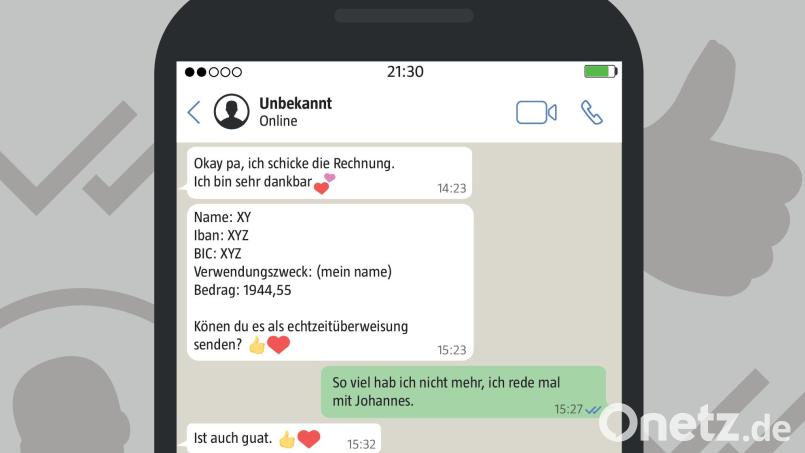 So sieht ein klassicher Chatverlauf aus, wenn ein Betrüger versucht, Geld abzuzocken Bild: Gube, Marina