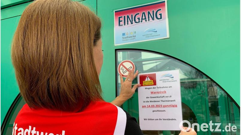 Auch Weiden bleibt von den Streiks der Gewerkschaft Verdi nicht verschont. Die Thermenwelt und das Eisstadion sind deshalb am Dienstag, 14. März, ganztägig geschlossen. Bild: Gabi Schönberger