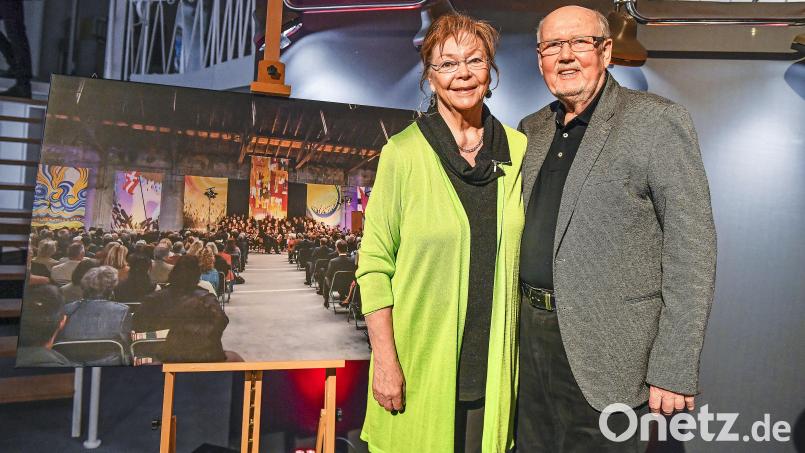 Einer von vielen Meilensteinen im Schaffen des Künstlerehepaars: Für die „Messias“-Aufführungen in der Glasschleif schufen Bärbel und Horst Kießling im Jahr 2013 die Bühnenbilder. Auch daran erinnert­ die neue Ausstellung in &quot;Mak-Kultur&quot;. Bild: Florian Miedl/fph