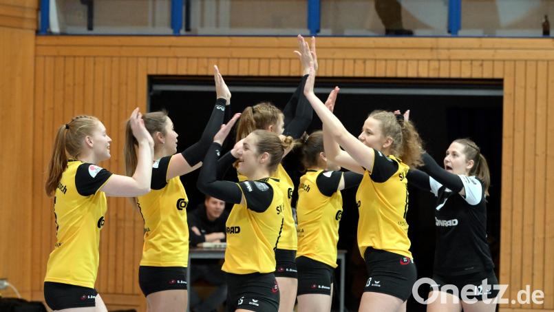Zum Saisonabschluss freuten sich die Volleyballerinnen des SV Hahnbach über einen Sieg gegen das Schlusslicht TSV Zirndorf und Platz vier in der Regionalliga-Tabelle. Archivbild: Hubert Ziegler