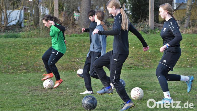 Mit Begeisterung sind die Mädchen des TSV Neudorf im Training dabei. Bild: Büttner, Gerhard