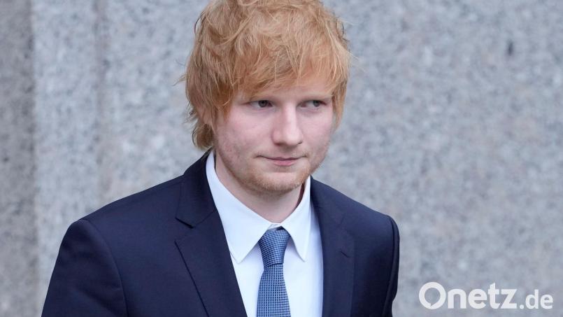 Ed Sheeran verlässt das 500 Pearl Court House in New York. Die Erben des 2003 gestorbenen US-Musikers Ed Townsend erheben Coyright-Vorwürfe gegen den Briten. Bild: Mary Altaffer/AP/dpa