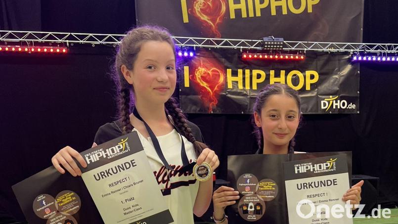 Süddeutsche Meister in der Kategorie Kids Duo wurden Chiara Bruner aus Weiden und Emma Renner aus Schirmitz. Bild: Yasmina Bruner