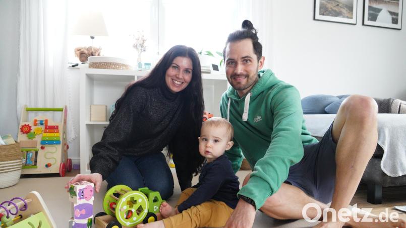 Ramona, Mattis und Daniel Walther aus Ebnath. Auf die Geburt bereiteten sich die werdenden Eltern mit der Methode &quot;Hypnobirthing&quot; vor. Atem- und Entspannungstechniken sollen auf eine selbstbestimmte und angstfreie Geburt vorbereiten. Bild: kaz
