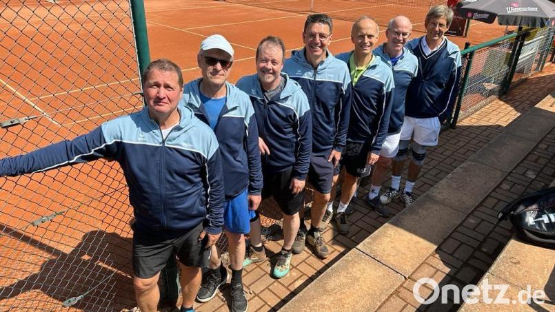 Die Herren 55 des TC Grün-Rot Weiden landeten in der Regionalliga den ersten Saisonsieg. Bild: Erben