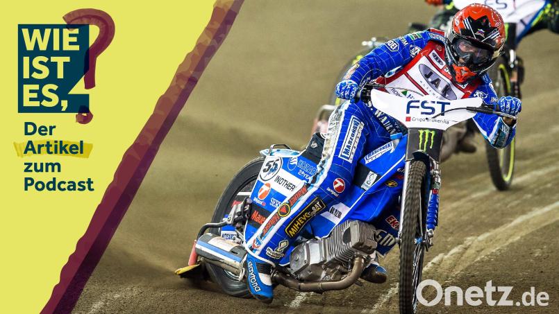 Beim Speedway geht es darum, besonders schnell um die Kurven zu driften. Maximilian Gammel ist unser Podcast-Gast. Bildmontage: Marina Gube/Tytus Zmijewski/dpa