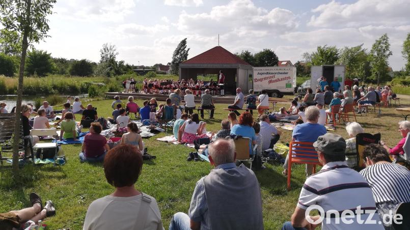 Viele Zuhörer genießen das Picknick-Konzert in den Vilsauen. Bild: Stefanie Gradl
