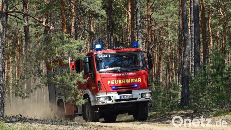 Ein Löschfahrzeug der Feuerwehr fährt zu einem Einsatz. Bild: Patrick Pleul/dpa-Zentralbild/dpa/Symbolbild