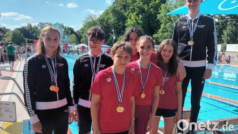 Die in Rieden erfolgreichen Schwimmerinnen und Schwimmer des SV Weiden. Bild: Dippold