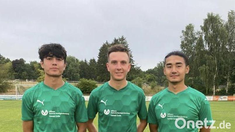 Die Stullner Neuzugänge (von links) Muhammadjon Komilov, Patrick Pröls und Alishan Rakhmatzhonov. Bild: Vetter