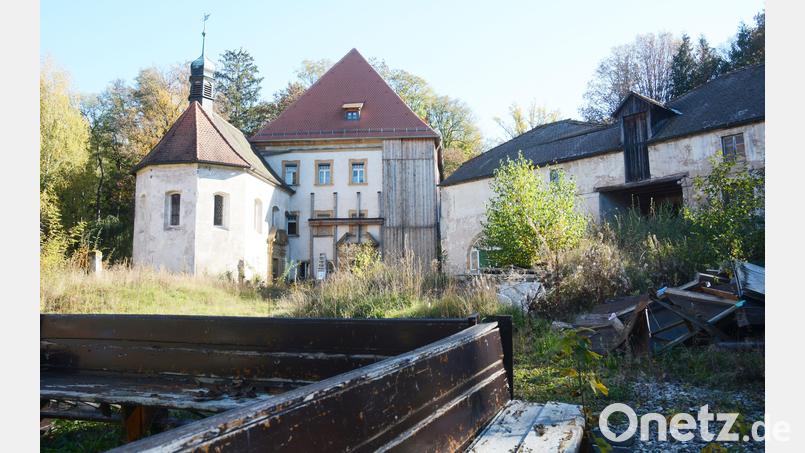 Eine Sicherung aus Holzbrettern soll verhindern, dass Schloss Röthenbach weiter einstürzt. Sichtbar mehr ist gegen den drohenden Verfall bislang nicht getan worden. Archivbild: Gabi Schönberger