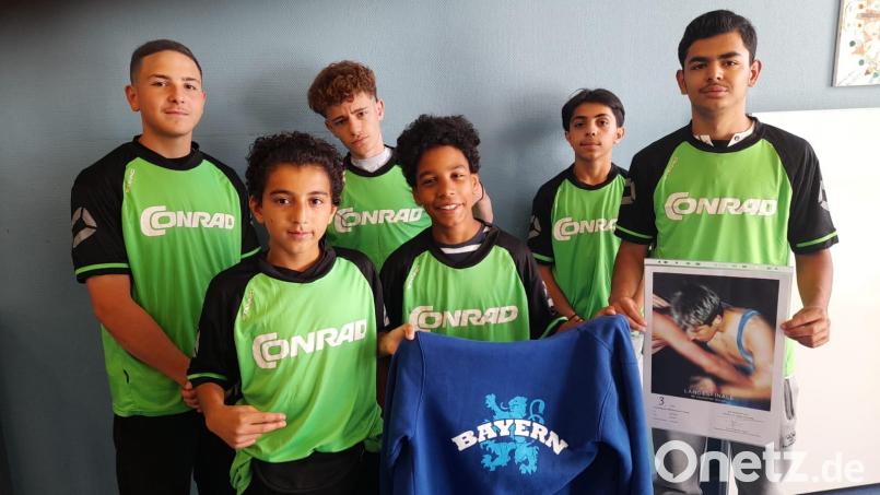 Eine Bronze-Medaille holten die Ringer für die Dreifaltigkeits-Mittelschule bei den Bayerischen Meisterschaften. Von links: Nourallah Alshaar, Orans Darwish, Ibo Ibrahim, Bako Mahmood, Alex Weidmann und Rus Firas. Es fehlt Luai Khalaf. Bild: gel