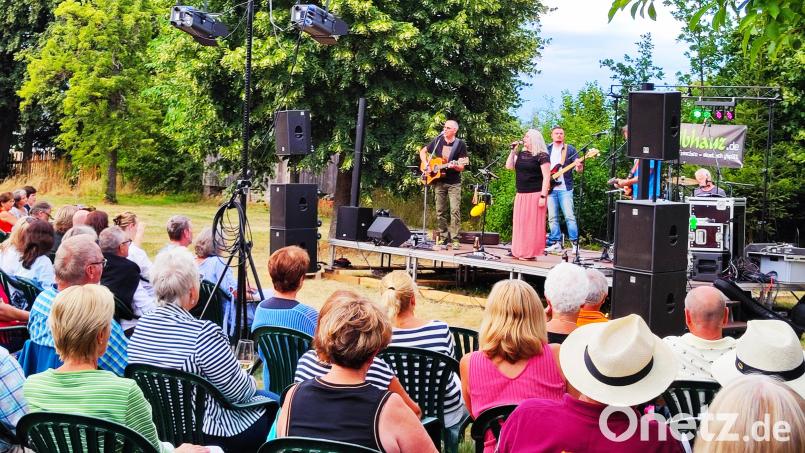 Die Band &quot;Treibhauz&quot; begeistert bei der Sommerserenade im Pfarrgarten in Windischeschenbach. Bild: exb