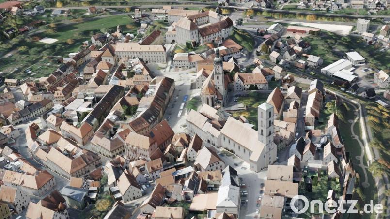 Ein digitales 3D-Modell der Sulzbacher Altstadt sorgt für viele neue Perspektiven. Schon bald soll der „Digitale Zwilling“ auch auf das übrige Stadtgebiet von Sulzbach-Rosenberg ausgedehnt werden. Bild: Stadt Sulzbach-Rosenberg