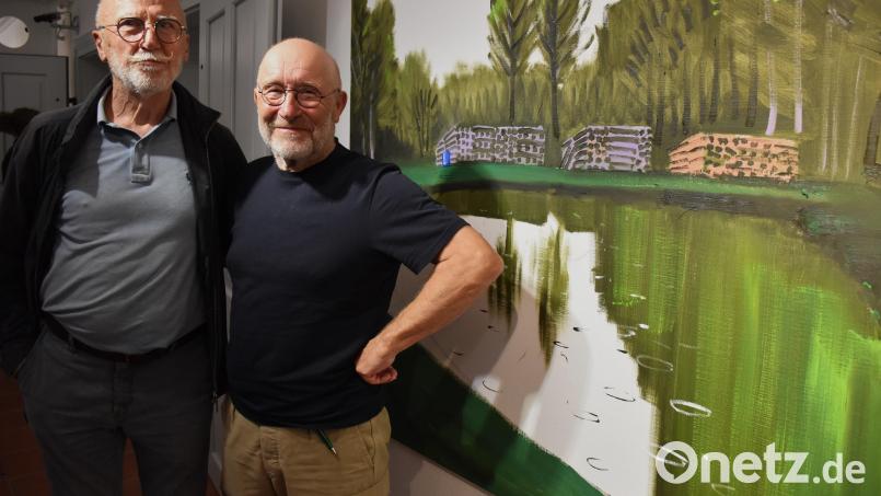 Der 78-jährige Künstler Peter Angermann (rechts) und der tschechische Künstler Jan Knapp (links) sind seit 50 Jahren befreundet. Nachdem Jan Knapp bereits im vergangenen Jahr im Museumsquartier ausgestellt hat, ist nun Peter Angermann an der Reihe. Bild: ubb