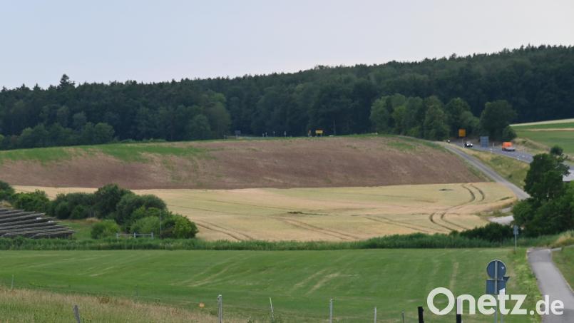 Auf 10 Hektar Fläche plant der Wirtschaftsraum Amberg auf Hahnbacher Gemeindegrund entlang der B 14 ein Gewerbegebiet. Bild: gf