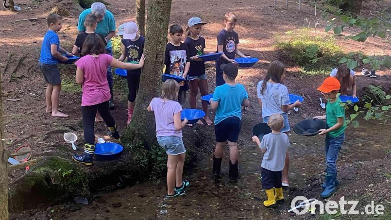 Für Goldwaschfieber sorgte beim Kinderferienprogramm die Siedlergemeinschaft. Bild: gz