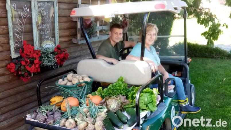 Mit einem Golfcar kann auch die Ernte transportiert werden. Bild: amö