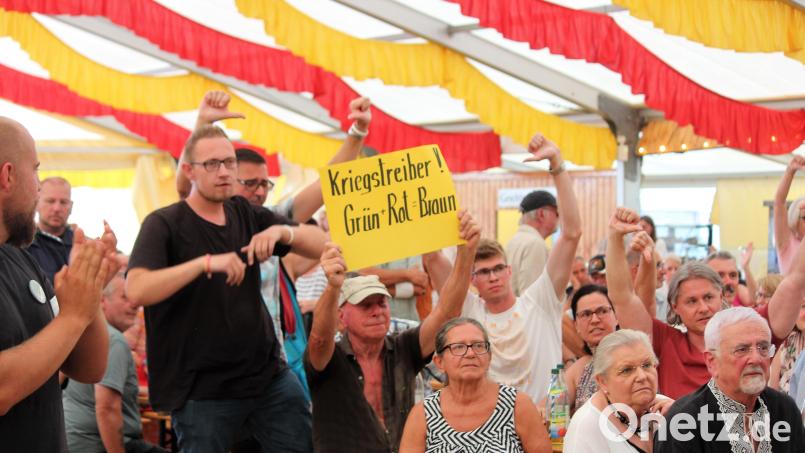 Der &quot;Kulmbacher Widerstand&quot; hatte zum Krawall beim Auftritt von Katharina Schulze aufgerufen. Bild: stg