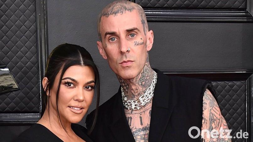 US-Realitystar Kourtney Kardashian und ihr Partner Travis Barker, Drummer von Blink 182. Bild: Jordan Strauss/Invision/AP/dpa
