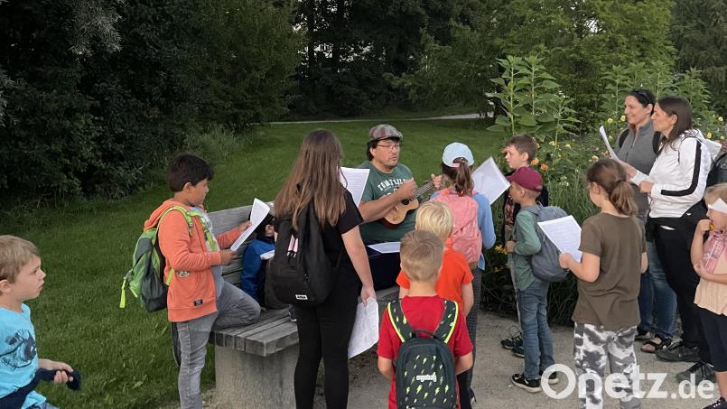 Interessante Einblicke in das Leben der nachtaktiven Fledermäuse vermittelte Fledermausbeauftragter des Landesamtes für Umwelt, Michael Arbter, bei der Ferienprogramm-Aktion der CSU im Fischhofpark. Bild: Sebastian Wiedemann/exb
