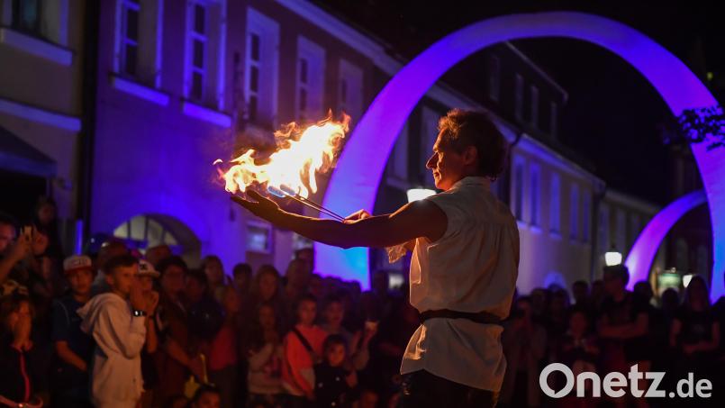 Die Feuershow von &quot;Lux Aeterna&quot; war spektakulär. Bild: Miedl/fph