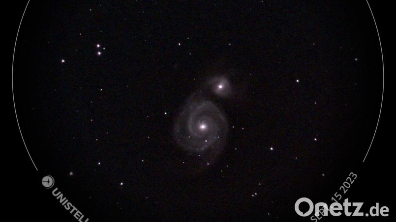 Die &quot;Whirlpool Galaxy&quot;, gesehen vom Dorfplatz in Ursensollen aus. Bild: Norbert Mitlmeier/exb