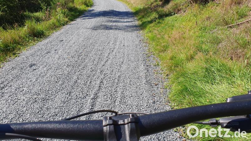 Spurrillen auf den Wegen im Waldnaabtal machen vor allem den Radfahrern zu schaffen. Außerdem ist der Untergrund aus Splitt und Schotter viel zu weich, um ordentlich in die Pedale treten zu können. Bild: Lowak