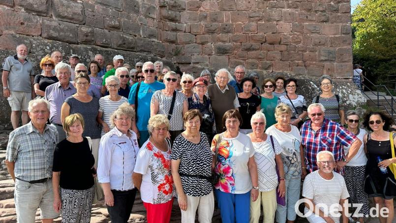 Alfred Wulfänger (kniend) organisierte für den Obst- und Gartenbauverein Bechtsrieth-Trebsau die mehrtägige Fahrt ins Elsass. Bild: Wulfänger/exb