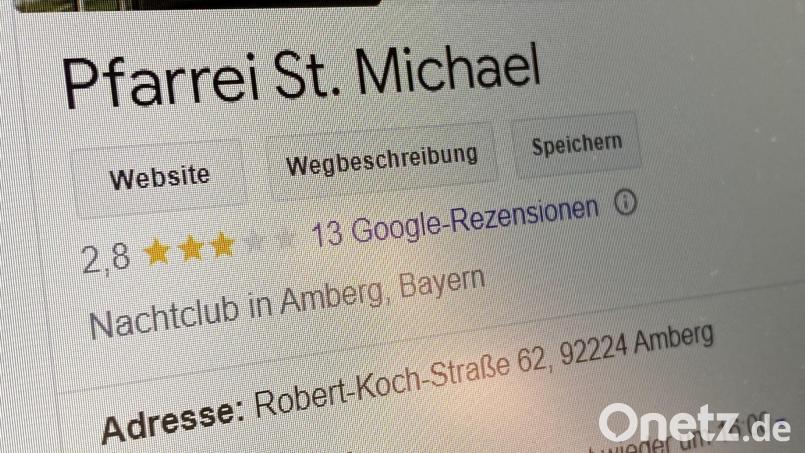 Das Pfarrzentrum von St. Michael in Amberg wurde bei Google als &quot;Nachtclub&quot; tituliert. Bild: upl