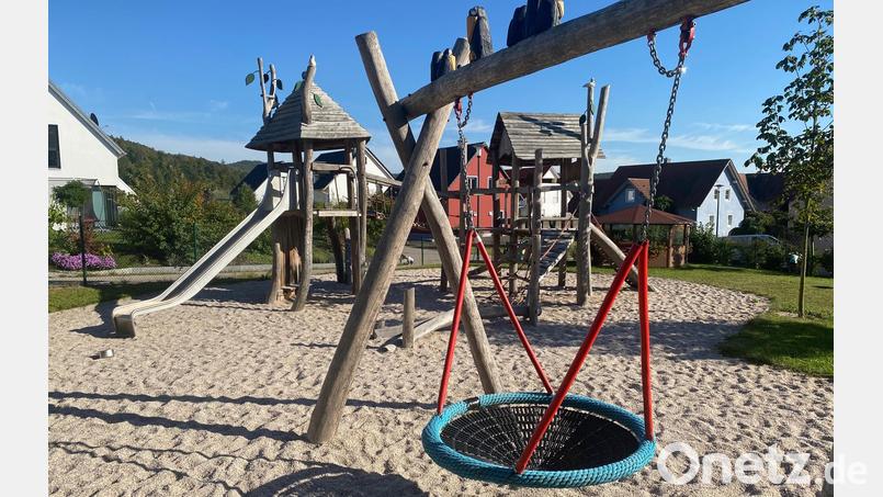 Viel bürgerschaftliches Engagement steckt in Guteneck im Spielplatz im Baugebiet Klingerweiher. Bild: am