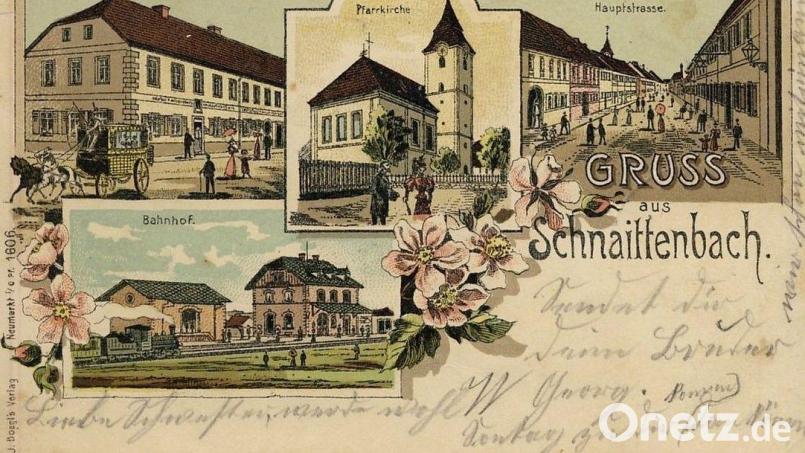 Eine alte Postkarte aus Schnaittenbach zeigt auch den Bahnhof. Repro: Tschierschke/exb